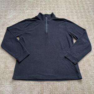 Dudley Stephens Terry Fleece Men's L Duffield Pullover Black Quarter-zip Casual